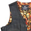 Hot Leathers VSM1061 Men's Black 'Skulls Make Skulls' Conceal and Carry Side Lace Leather Vest