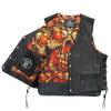 Hot Leathers VSM1061 Men's Black 'Skulls Make Skulls' Conceal and Carry Side Lace Leather Vest