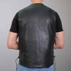 Hot Leathers VSM1061 Men's Black 'Skulls Make Skulls' Conceal and Carry Side Lace Leather Vest