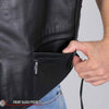 Hot Leathers VSM1061 Men's Black 'Skulls Make Skulls' Conceal and Carry Side Lace Leather Vest