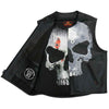 Hot Leathers VSM2001 Men's Black â€˜Jumbo Skullâ€™ Conceal and Carry Leather Vest