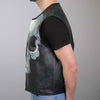 Hot Leathers VSM2001 Men's Black â€˜Jumbo Skullâ€™ Conceal and Carry Leather Vest