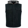 Hot Leathers VSM6201 Men's Black 'Conceal and Carry' Hooded Denim Club Style Vest