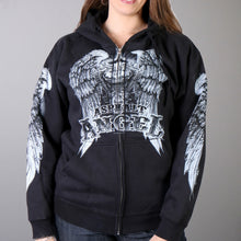 Hot Leathers GLZ4009 Women's 'Asphalt Angel' Black Zipper Hoodie