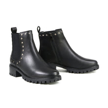 Milwaukee Leather MBL9457 Women's Black Leather Ankle Booties with Rivets