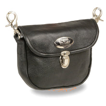 Milwaukee Leather SH520 Women's Black Leather Belt Bag with Flap and Belt Clasps