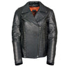 Milwaukee Leather ML1948 Women's Classic Riveted Motorcycle Black Leather Jacket