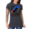 Hot Leathers SPL1836 Women's Heather Charcoal 2023 Sturgis Bling Eagle T-Shirt