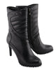 Milwaukee Performance MBL9434 Women's Black High Heel Boots with Zipper Accents