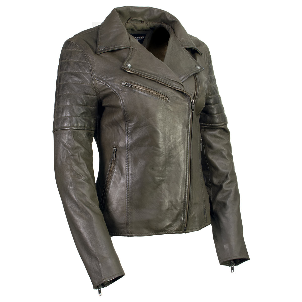 Milwaukee Leather SFL2870 Women's ‘Duchess’ Olive Motorcycle Style Fashion Casual Leather Jacket