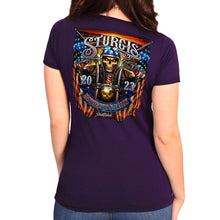 Hot Leathers SPL1826 Women's Heather Purple 2023 Sturgis # 1 American Lady Double Sided T-Shirt