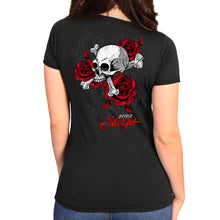 Hot Leathers SPL1856 Women's Black 2023 Sturgis Rally Skull Rose T-Shirt