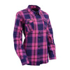 NexGen MNG21610 Women's Pink, Blue and Maroon Long Sleeve Cotton Flannel Shirt