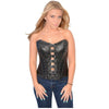 Milwaukee Leather MLL4588 Women's Black Lambskin Leather Buckle Front Studded Corset