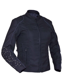 Ladies Revolution Gear Motorcycle Nylon Textile Jacket with wing design on back