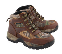 Men's Waterproof Brown Hiking Boot w/ Mossy Oak® Print - HighwayLeather