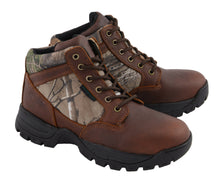 Men's Waterproof Brown Work Boot w/ Mossy Oak® Print - HighwayLeather