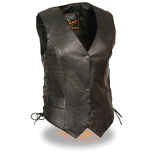 Ladies Classic Side Lace Vest - HighwayLeather