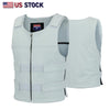 Men White Bullet Proof Style Leather Vest For Bikers Club - HighwayLeather