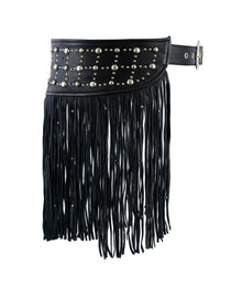 LEATHER TASSEL STUD HIP BELT FOR WOMEN - HighwayLeather