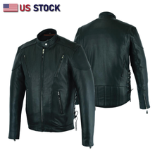 Tall vented racer leather motorcycle jacket- (longer sleeve & back   length) - HighwayLeather