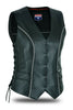 Rhinestone Leather Women motorcycle vest Bling detail