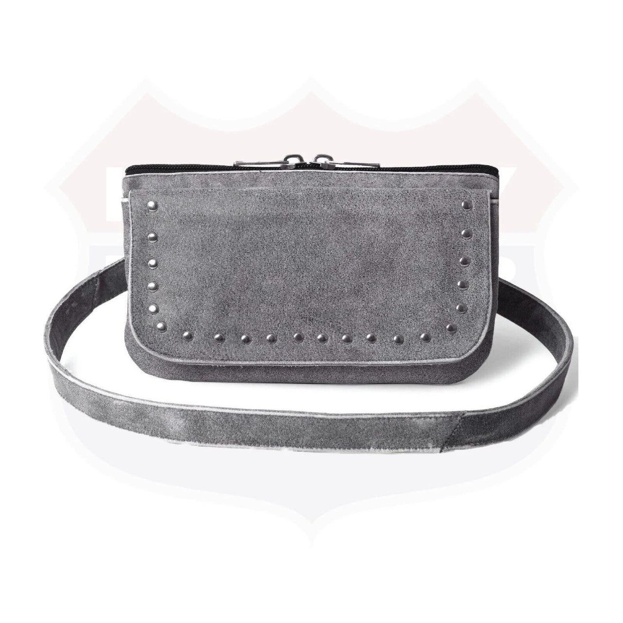 80151GRAY Women studded hip bag - HighwayLeather