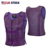 WOMEN PURPLE BULLET PROOF LEATHER VEST - PURPLE Shade # 53 - HighwayLeather