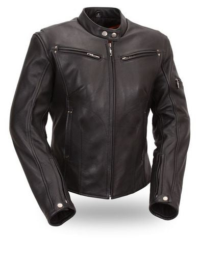 Women’s Sleek Vented Scooter Jacket - HighwayLeather